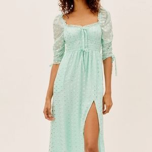 For Love & Lemons Eden midi dress in mint